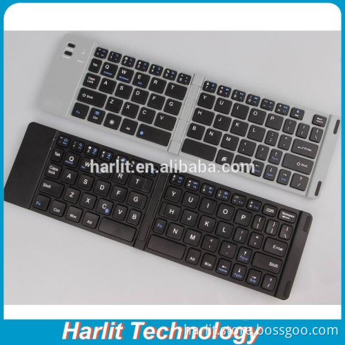 Mini Portable Dual Foldable Bluetooth Keyboard With Aluminum Case For Mobile Phone Tablet PC As Stand